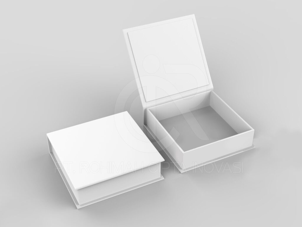 White blank hard cardboard gift or mailer box mock up template.