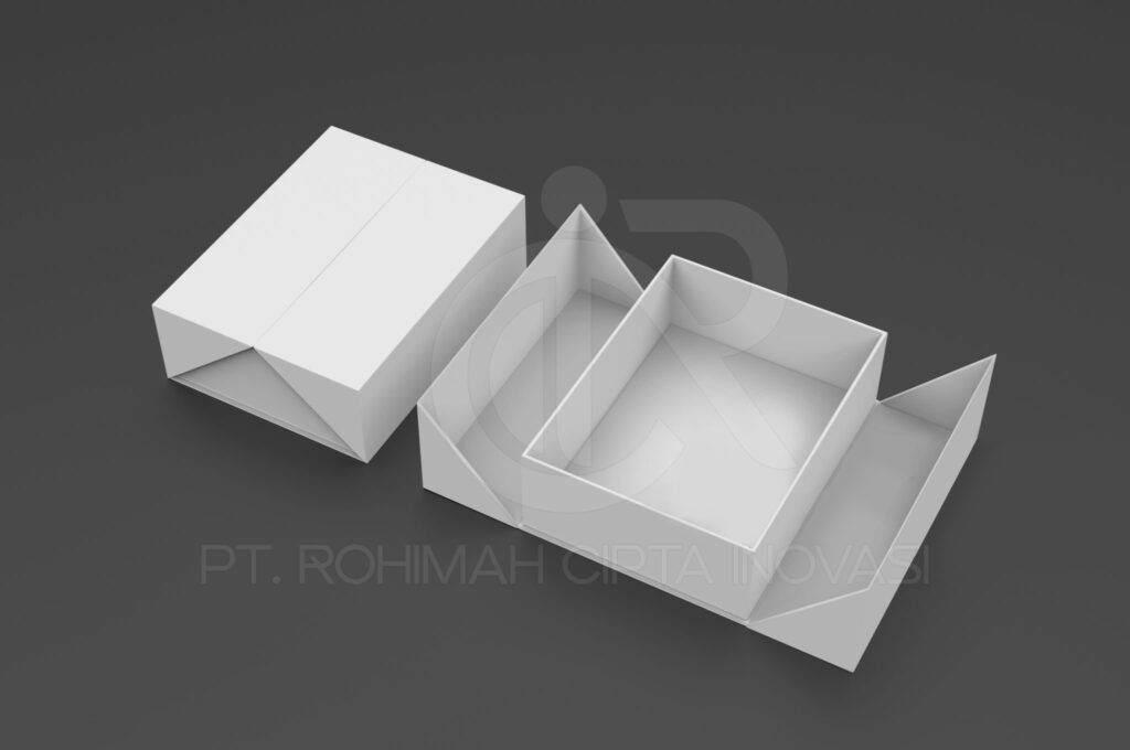 Blank hard box for branding and mock up. 3d render illustration.